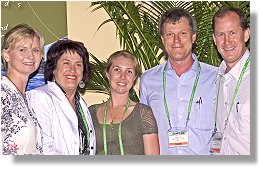 Former Chair of Ecotourism Australia Clare McFarlane, Deputy Mayor Ann Bunnell, Council environment officer Elizabeth Booth, Environmental Management Services Manager Greg Bruce, and new Chairman of Ecotourism Australia Alastair McCracken 